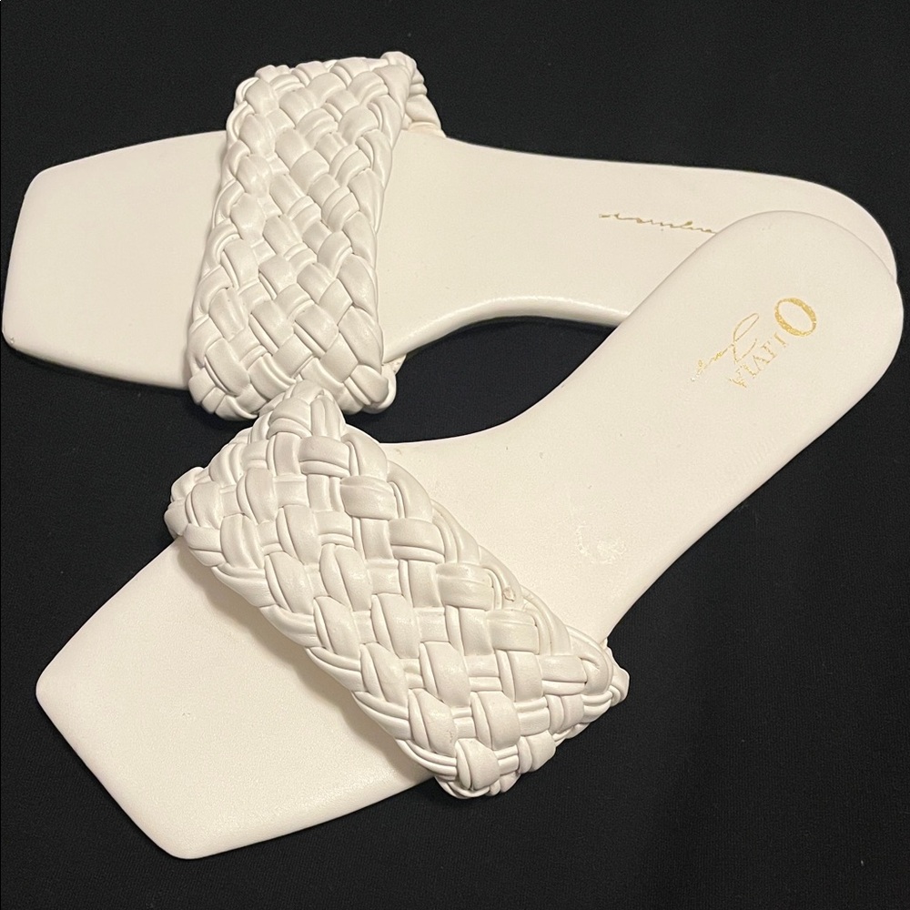 White Braided Sandals